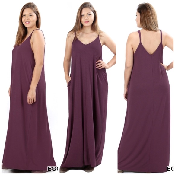 Dresses & Skirts - Eggplant Pocket Maxi Dress